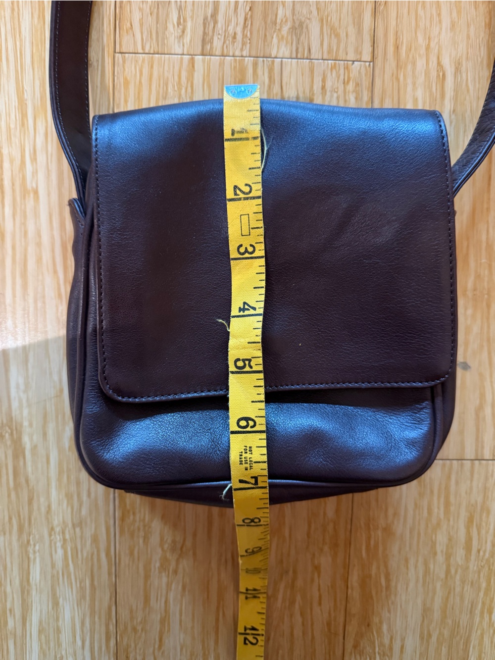 Vintage Italian Leather Crossbody Bag Dark Brown Adjustable Strap Mini Purse - Picture 11 of 13